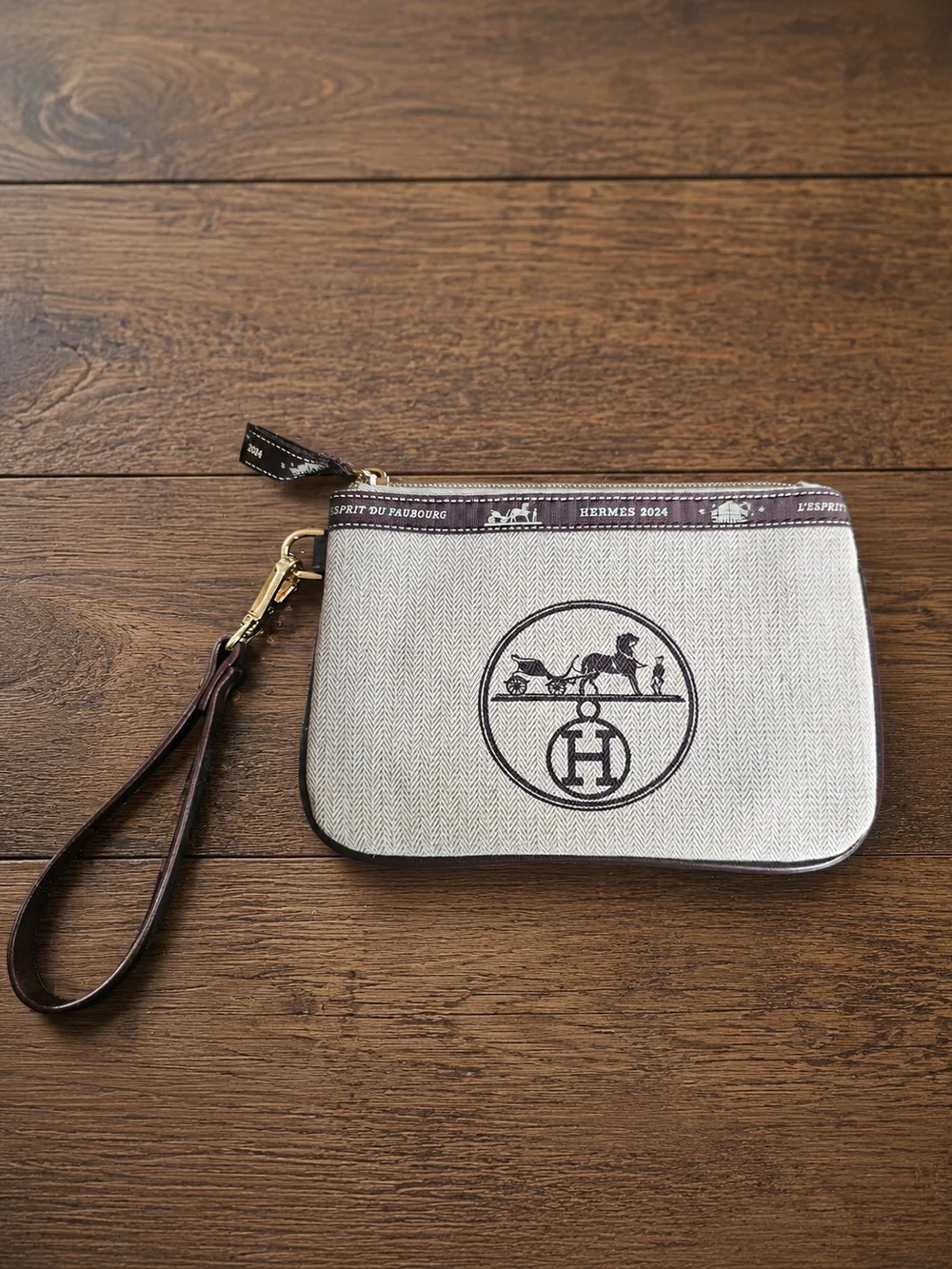 Hermès 2024 Esprit du Faubourg Wristlet Pouch Authentic Dust Bag Upcycled  7
